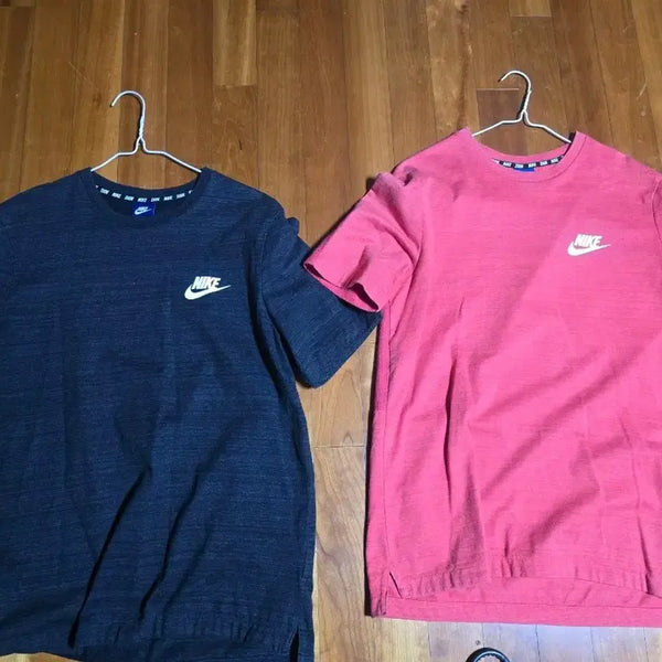 [BUNJANG] Nike Short Sleeve T-Shirt Set (Black/Red) / 나이키 반팔 티셔츠 검정/빨강 2장 세트