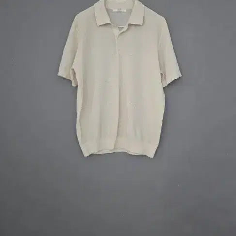 [BUNJANG] Men's Beige Summer Knit Polo Shirt / 베이지 남자  여름니트 카라 폴로티  100