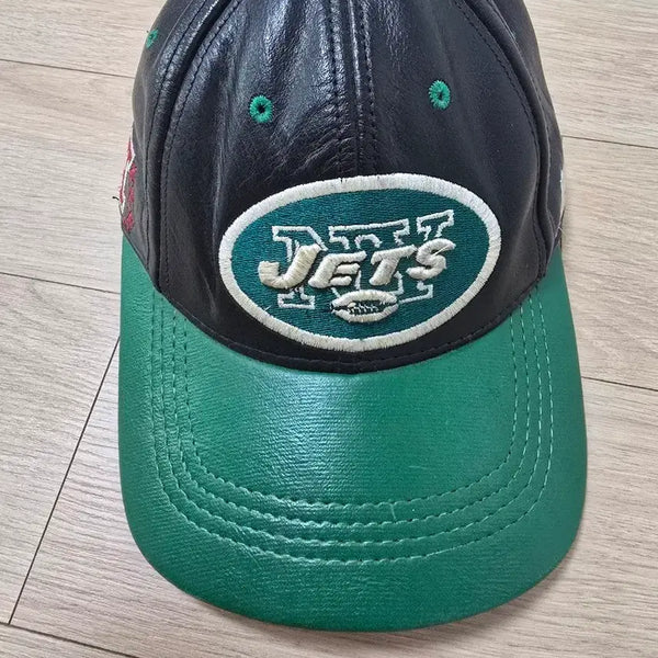 [BUNJANG] Logo Athletic New York Jets Leather Cap / 빈티지 Logo Athletic NFL 뉴욕 제츠 레더캡 블랙