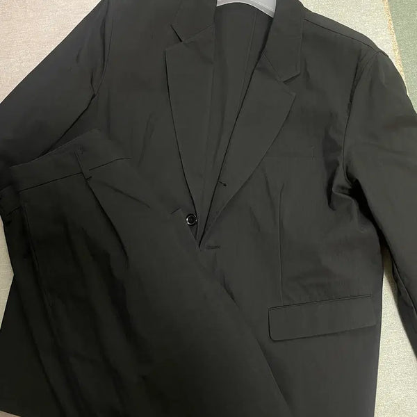 [BUNJANG] Steady And Everywhere Cotton/Nylon Setup Suit (Black) / [2] 스테디에브리웨어 코튼/나일론 셋업(블랙)