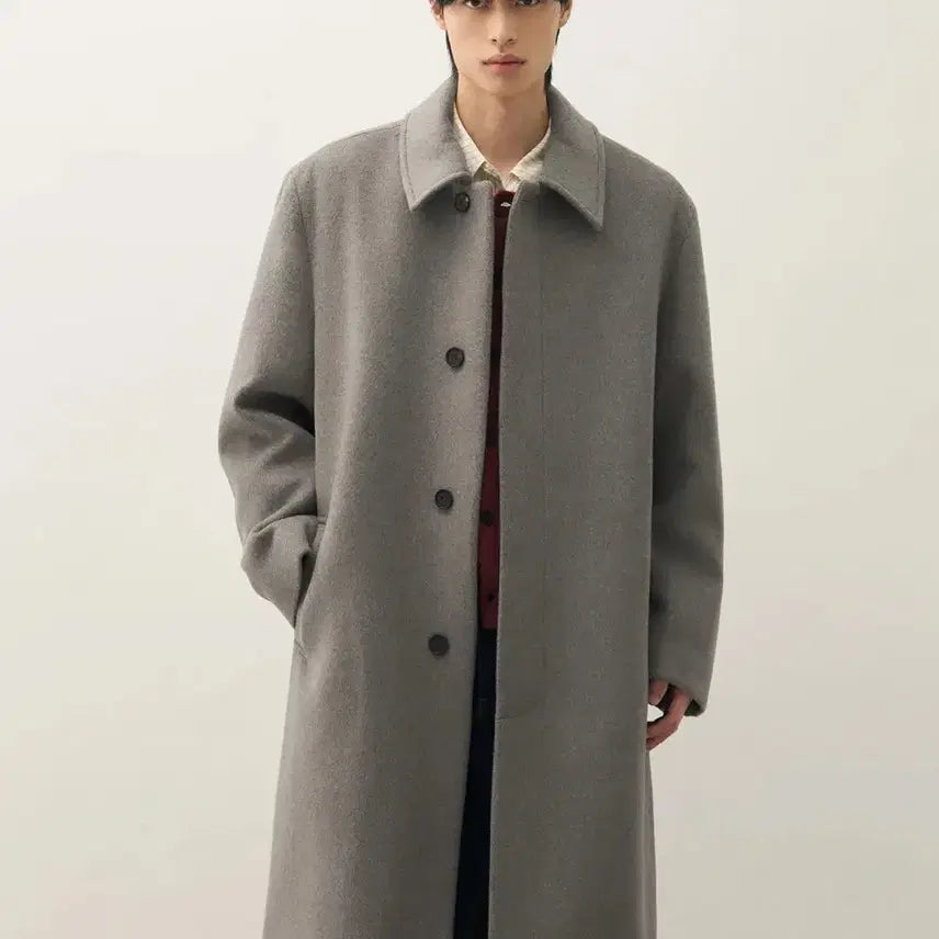 [BUNJANG] Drawfit Premier Pure Wool Balmacaan Coat [Melange Taupe] L / 드로우핏 프리미어 퓨어 울 발마칸 코트 [MELANGE TAUPE] L