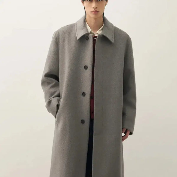 [BUNJANG] Drawfit Premier Pure Wool Balmacaan Coat [Melange Taupe] L / 드로우핏 프리미어 퓨어 울 발마칸 코트 [MELANGE TAUPE] L