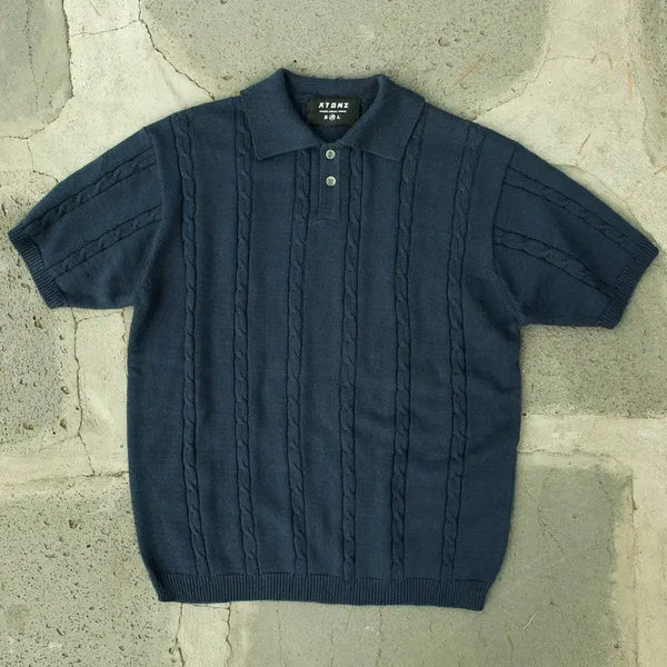 [BUNJANG] XTONZ Daffodil Cable Knit (Navy) L / 엑스톤즈 XTK016 대퍼딜 꽈배기 니트 (NAVY) L