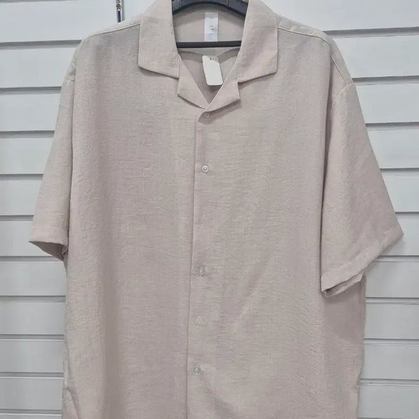 [BUNJANG] Beige Short Sleeve Shirt (New) / 반팔 셔츠 베이지색(새상품)