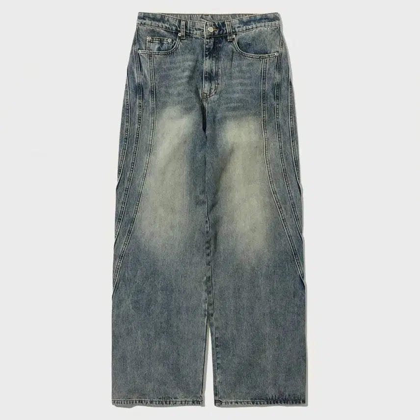 [BUNJANG] Intempo Mood Long Triple Cut Denim Pants - Water Blue L / 인템포무드 롱 트리플 컷 데님 팬츠_워터블루 L
