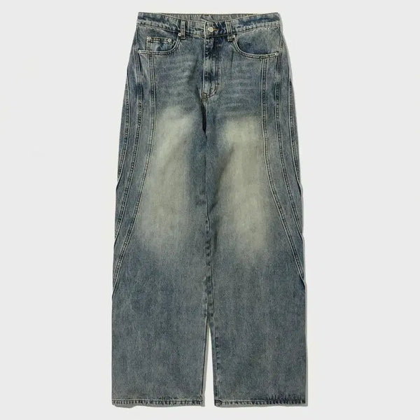 [BUNJANG] Intempo Mood Long Triple Cut Denim Pants - Water Blue L / 인템포무드 롱 트리플 컷 데님 팬츠_워터블루 L