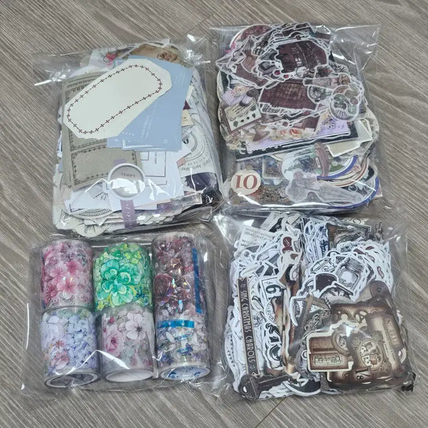 [BUNJANG] Vintage Deco Pack Bundle (1kg) + 6 Tape Set / 빈티지 다꾸 다꾸템 1kg + 마테 6종 일괄