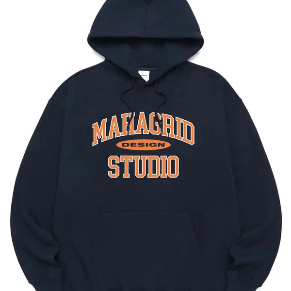 [BUNJANG] Mahagrid COLLEGE LOGO HOODIE Navy / 마하그리드 COLLEGE LOGO HOODIE NAVYL