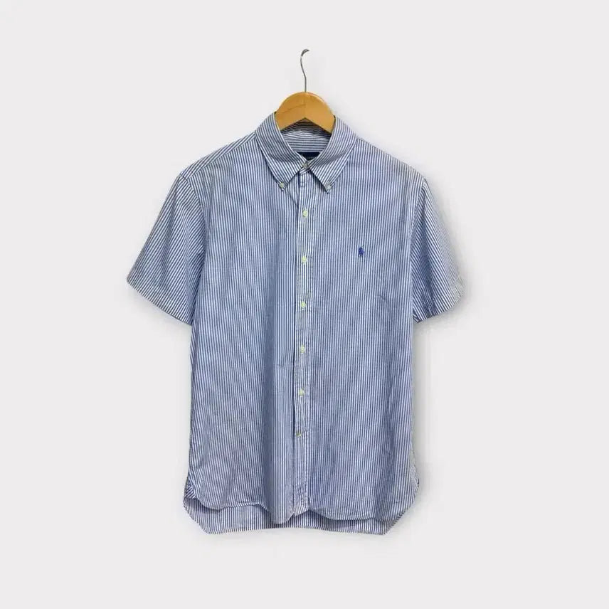 [BUNJANG] Polo Ralph Lauren Blue Striped Short Sleeve Shirt L / 폴로 블루 스트라이프 반팔셔츠  L
