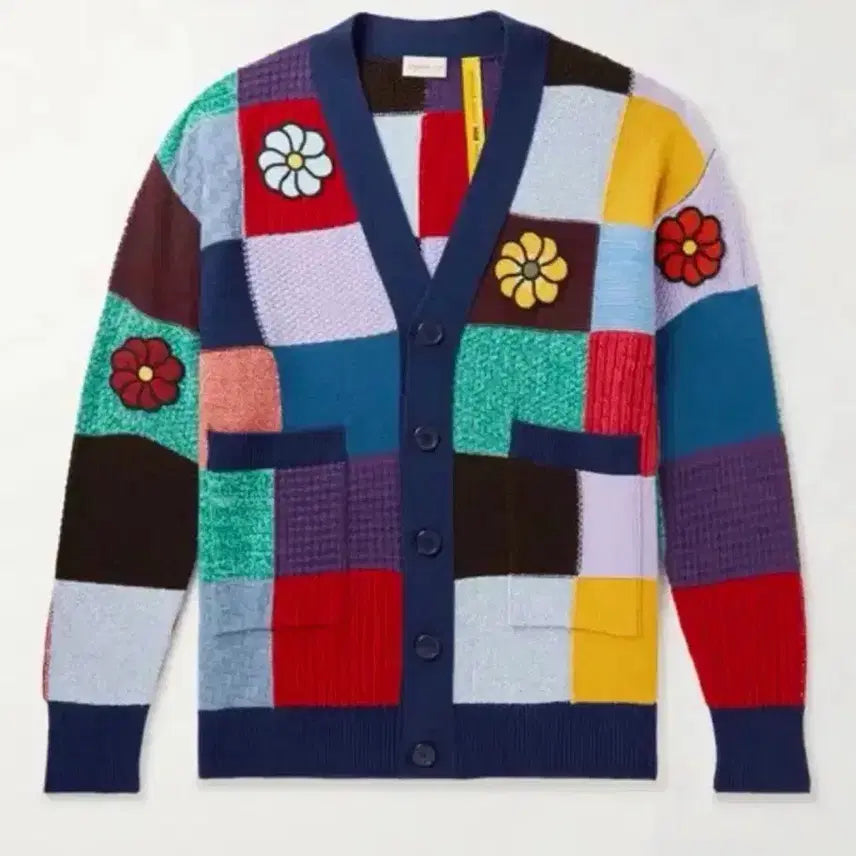 [BUNJANG] Moncler Genius JW Anderson Patchwork Cashmere Blend Cardigan XS / 몽클레어 지니어스 JW앤더슨 캐시미어 혼방 가디건 XS 새제품