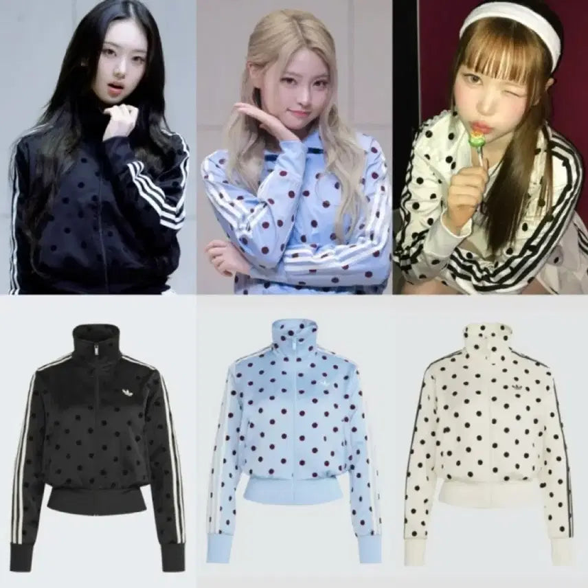 [BUNJANG] Adidas Satin Polka Dot Track Top - Black / KV1166 / 아디다스 새틴 폴카 닷 트랙탑 - 블랙 / KV1166