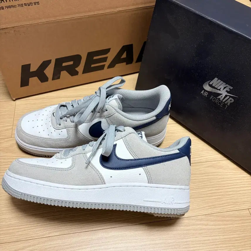 [BUNJANG] Nike Air Force 1 Mid '07 Smoke Grey Midnight Navy / [255]나이키 에어포스 스모크그레이 미드나잇네이비