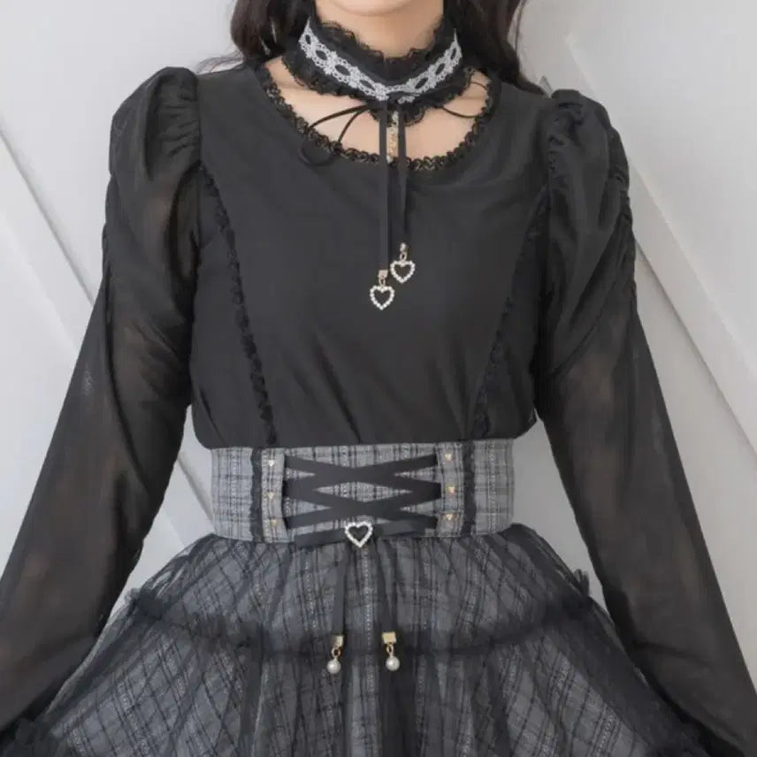 [BUNJANG] Rosita Bijou Chain Sheer Blouse / 로지타 비쥬 체인 시어 블라우스