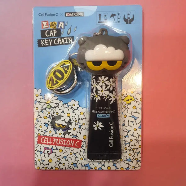 [BUNJANG] Cell Fusion C Jo&Friends Cap Keyring + Aquatica Cooling Sunscreen 10ml / 셀퓨전씨 조앤프렌즈 캡 키링 +아쿠아티카 쿨링 썬스크린 10ml