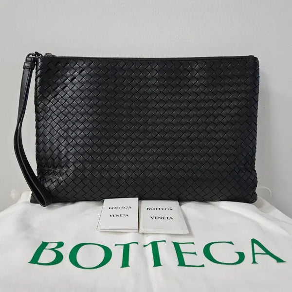 [BUNJANG] Bottega Veneta Intrecciato Clutch Black / 보테가베네타 인트레치아토 클러치 블랙