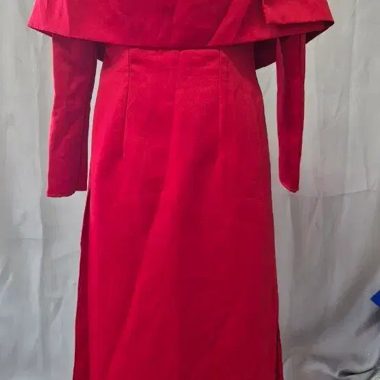 [BUNJANG] Red Long Dress Cape Style Size 44-55 / 레드 롱 드레스 케이프 스타일 44ㅡ55