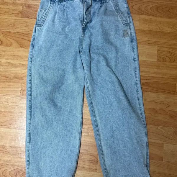 [BUNJANG] YESEYESEE Two Tucked Denim Pants Light Indigo (Size L) / 예스아이씨 Two Tucked Denim Pants (L사이즈)