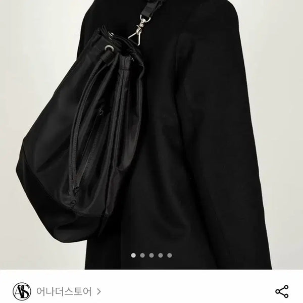 [BUNJANG] Another Store Black Pouch String Crossbody Bag / 어나더스토어 블랙 복조리 스트링 크로스백