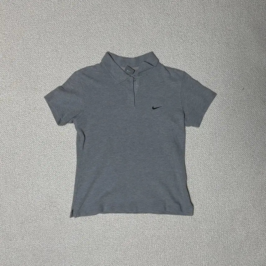 [BUNJANG] Nike M Swoosh Gray Short Sleeve Polo T-Shirt / 나이키 M 스우시 회색 반팔 카라티