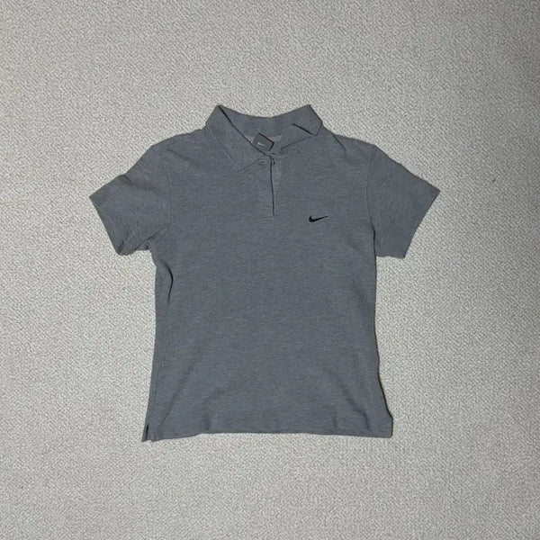 [BUNJANG] Nike M Swoosh Gray Short Sleeve Polo T-Shirt / 나이키 M 스우시 회색 반팔 카라티