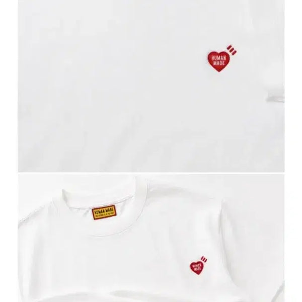 [BUNJANG] Human Made Heart Patch Short Sleeve T-Shirt / 특가)무료배송)휴먼메이드 하트패치 반팔 16수 원단