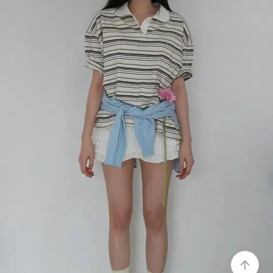 [BUNJANG] From Beginning Striped Collar T-shirt / 프롬비기닝 단가라카라티