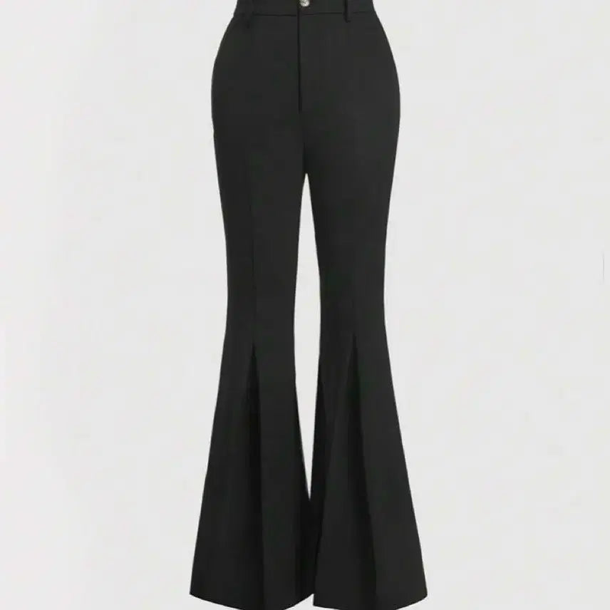 [BUNJANG] Women's Black High-Waist Bootcut Slacks / 블랙 부츠컷 슬랙스 여성 바지