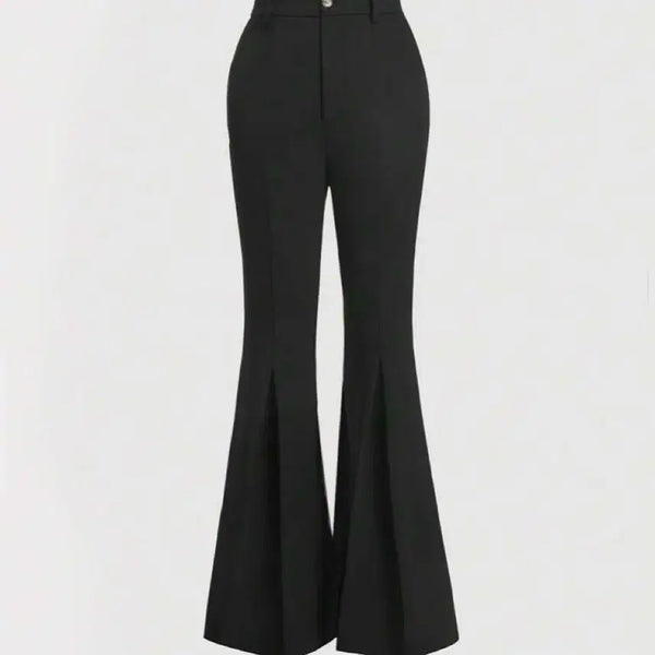 [BUNJANG] Women's Black High-Waist Bootcut Slacks / 블랙 부츠컷 슬랙스 여성 바지