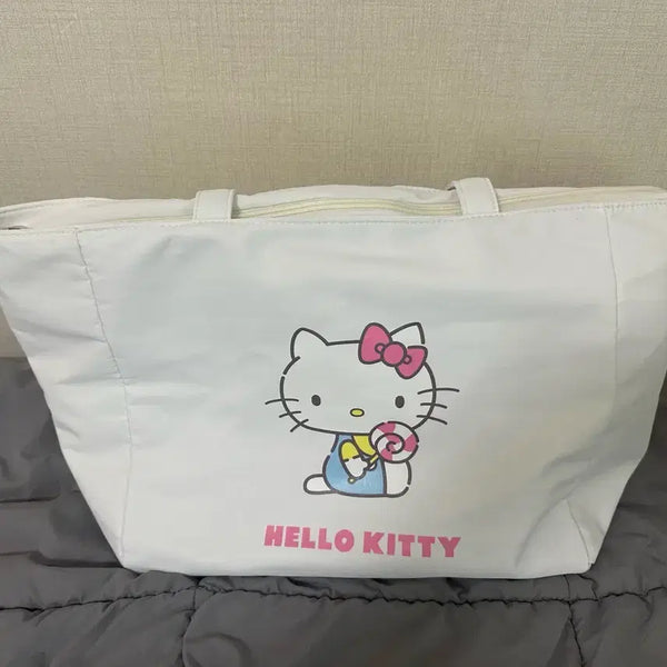 [BUNJANG] Hello Kitty Zipper Tote Bag White / [새상품] 헬로키티 지퍼 토트백 화이트