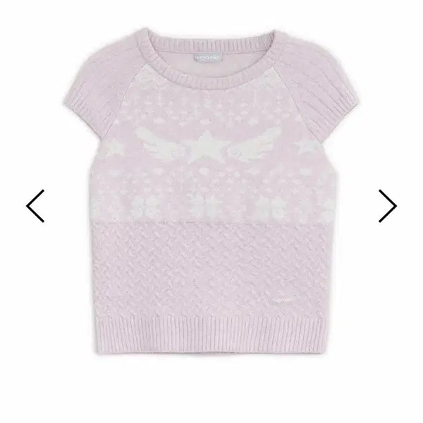 [BUNJANG] Hug Your Skin Star Wing Knit Pink / 허그유어스킨 스타윙니트 핑크