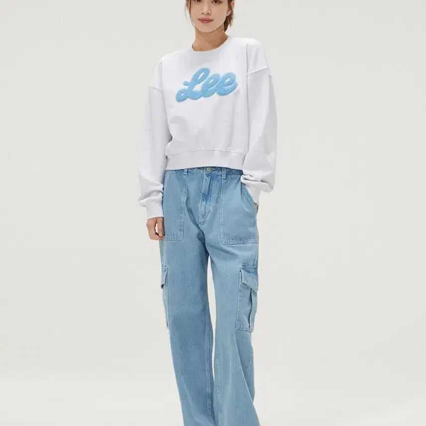 [BUNJANG] Lee Women's Relaxed Fit Cargo Denim Pants / Lee 우먼 릴랙스드핏 카고 데님 팬츠