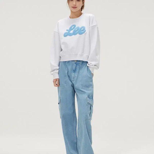 [BUNJANG] Lee Women's Relaxed Fit Cargo Denim Pants / Lee 우먼 릴랙스드핏 카고 데님 팬츠