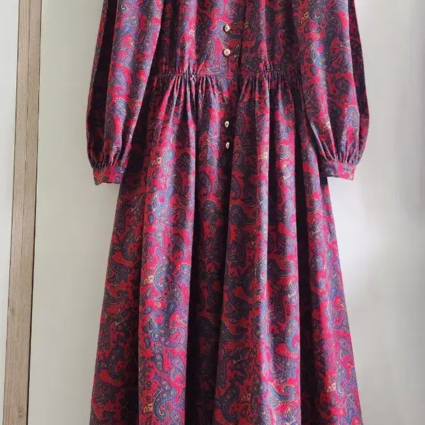 [BUNJANG] Vintage Paisley Wool Long Dress / 일본빈티지겨울울페이즐리 롱 원피스
