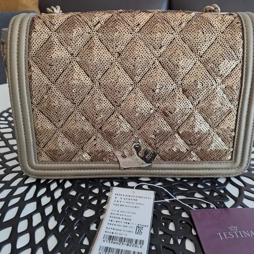 [BUNJANG] J.ESTINA Sequin Quilting Chain Bag / 제이에스티나 스팽글 퀼팅 체인백