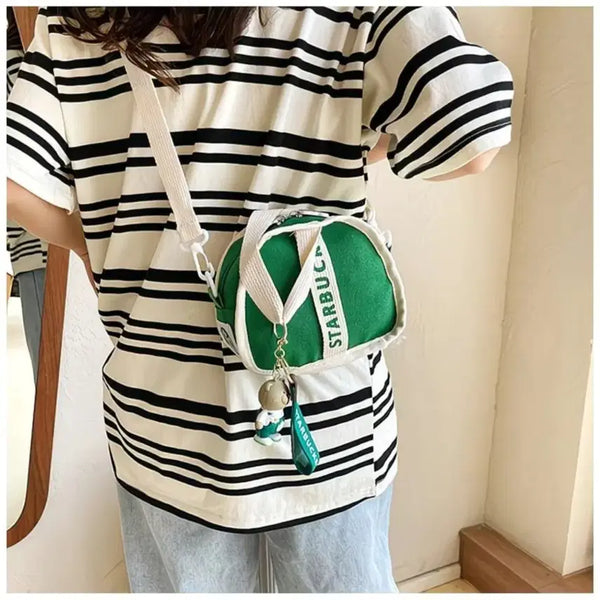 [BUNJANG] Starbucks Mini Crossbody Bag with Bear Keyring / 스타벅스 미니 크로스백+키링 포함(새상품)