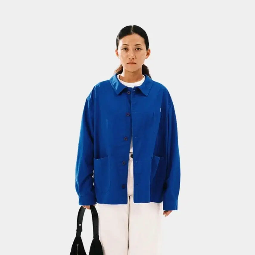 [BUNJANG] Zara Blue Cotton Jacket - Size S / Zara 자라 블루자켓 S