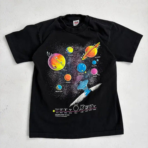 [BUNJANG] 90s Astronomy Short Sleeve T-Shirt (Black) / 90s Astronomy Tee (black)