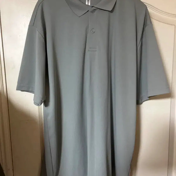 [BUNJANG] Glimmer Grey Short Sleeve Polo T-Shirt / 글리머 회색 반팔 폴로티