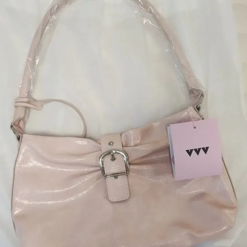 [BUNJANG] vvv Ribbon Hobo Buckle Shoulder Bag Pink / vvv 리본 호보 버클 숄더백 핑크