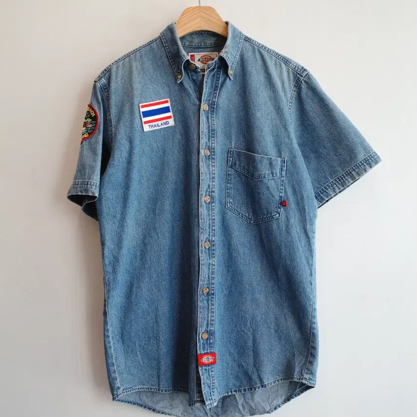[BUNJANG] Dickies Patchwork Denim Shirt / Dickies 디키즈 패치워크 데님 셔츠