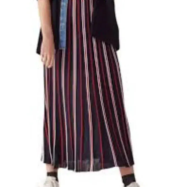 [BUNJANG] Sandro Color-Block Stripe Pleated Knit Long Skirt Size 2 / 산드로 Sandro 배색 스트라이프 플리츠 니트 롱스커트 2사이즈