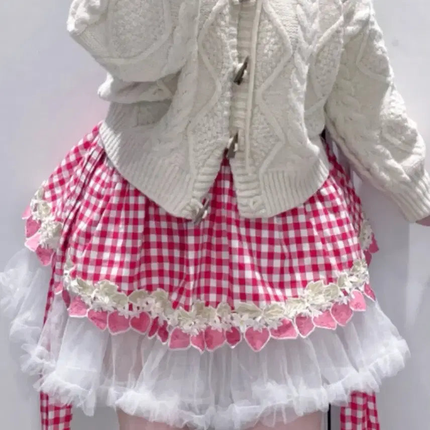 [BUNJANG] Strawberry Vintage Mori Girl Style Skirt / 딸기 빈티지 스커트 모리걸 양산형