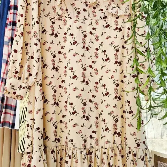 [BUNJANG] Chiffon Frill Dress (Size 44-55) / [새상품]쉬폰 프릴 원피스(44~55)