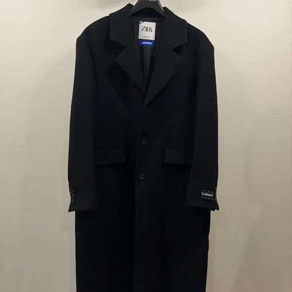 [BUNJANG] Zara x ADER Error Wool Blend Oversized Coat Black / 자라 x 아더에러 울 블렌드 오버사이즈 코트 블랙