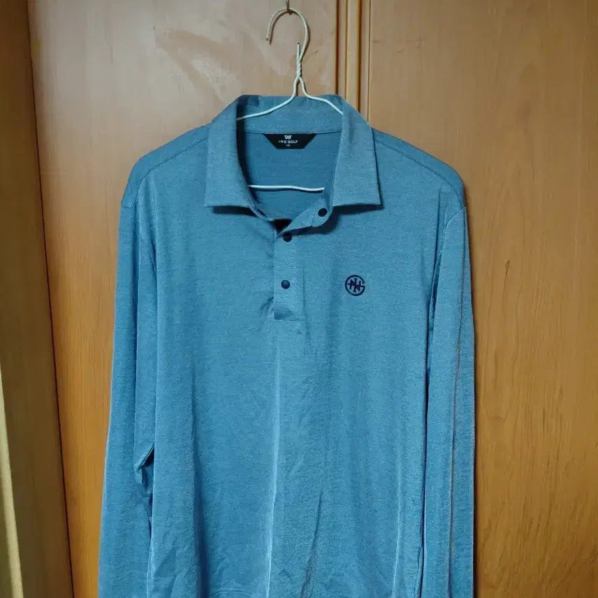 [BUNJANG] ING GOLF Men's Long Sleeve Polo Shirt - Blue / ING GOLF 긴팔 폴로 셔츠 블루100