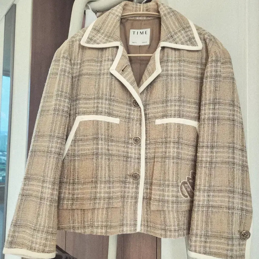 [BUNJANG] TIME 7-Sleeve Jacket Check Pattern / 타임)7부자켓