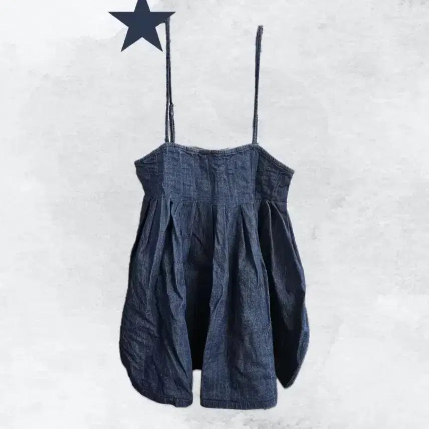 [BUNJANG] ZARA Denim Pleated Mini Strap Dress / ZARA 자라 데님 플리츠 미니 나시 끈 원피스