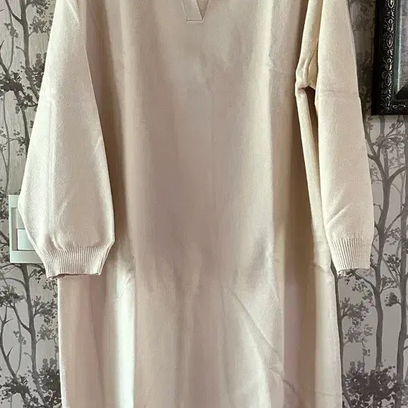 [BUNJANG] Knit Collar Oversized Dress / 새옷) 얇은 니트카라 오버핏 원피스