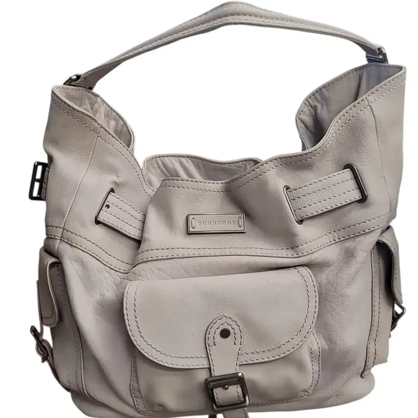 [BUNJANG] Burberry Leather Hobo Shoulder Bag (Light Purple) / 버버리 레더 호보백 연한 보라색 숄더백