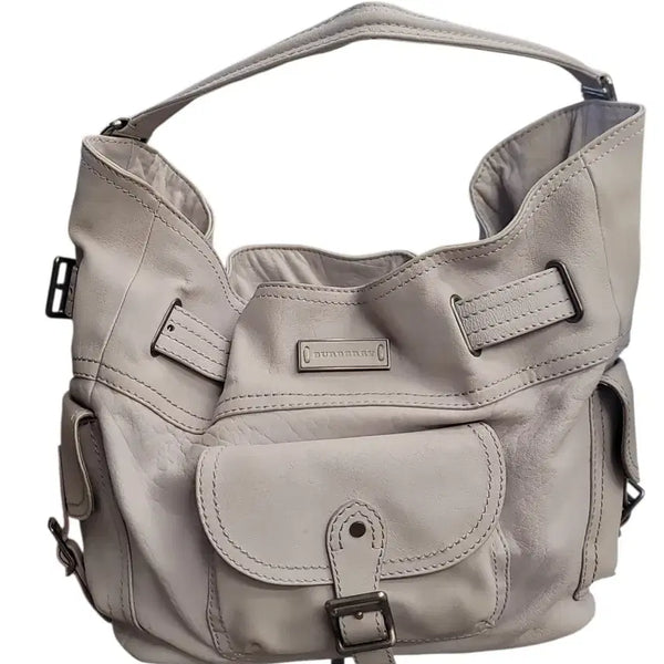 [BUNJANG] Burberry Leather Hobo Shoulder Bag (Light Purple) / 버버리 레더 호보백 연한 보라색 숄더백